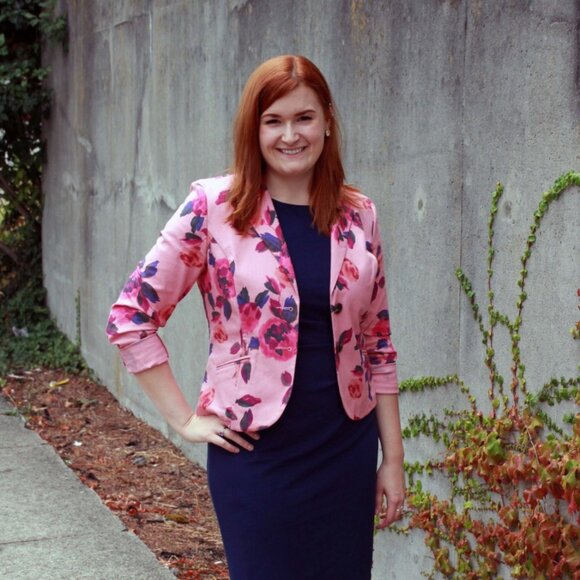 Cabi Pink Floral Blazer Size 8 - Picture 1 of 9